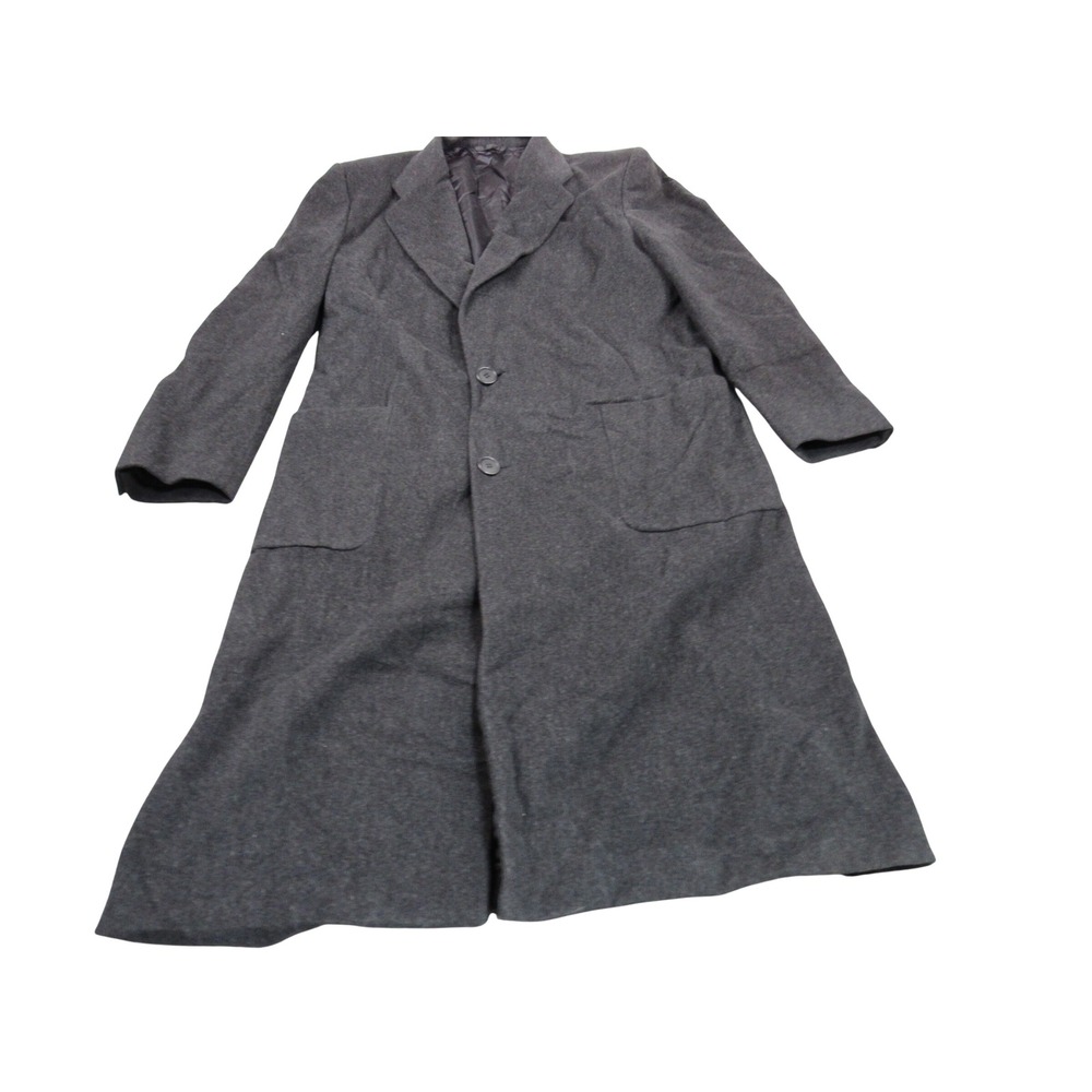 Antonio Fusco Milano for Louis Boston Mens Charcoal Grey Wool Overcoat Italy 44L